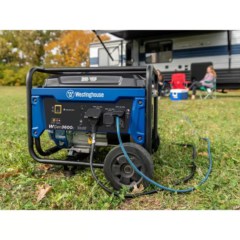 4,650/3,600-Watt Recoil Start Gas Powered Portable Generator with Wheel and Handle Kit, CO Sensor
