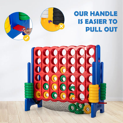 4-To-Score Giant Game Set 4-In-A-Row Connect Game with Storage Net for Kids & Adult