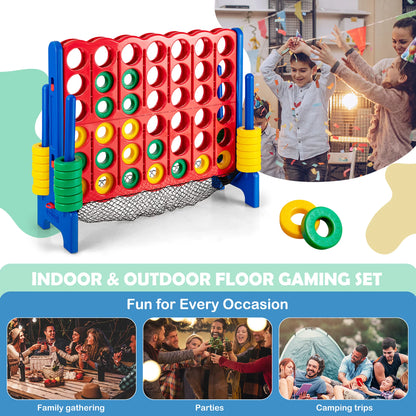 4-To-Score Giant Game Set 4-In-A-Row Connect Game with Storage Net for Kids & Adult