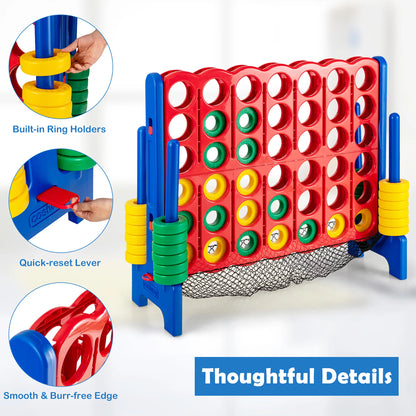 4-To-Score Giant Game Set 4-In-A-Row Connect Game with Storage Net for Kids & Adult