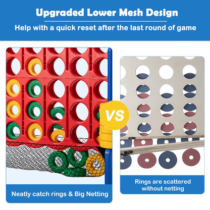 4-To-Score Giant Game Set 4-In-A-Row Connect Game with Storage Net for Kids & Adult